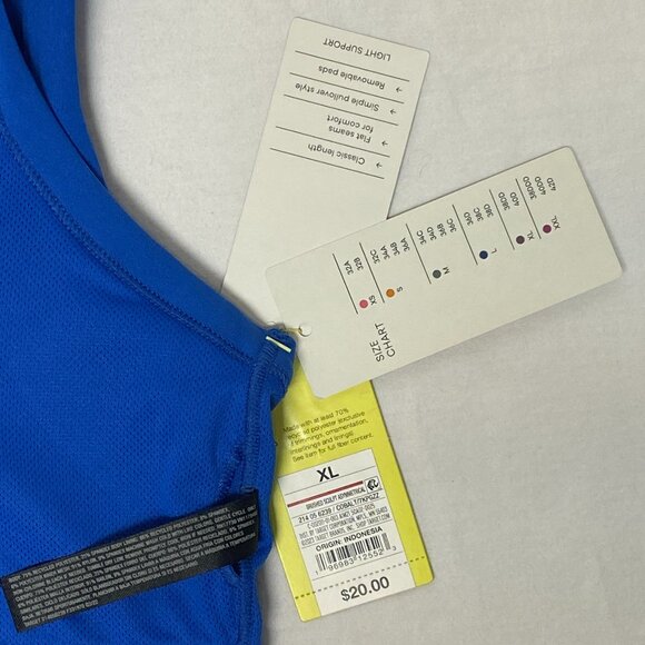 All in Motion NWT Brushed Sculpt Light One Shoulder Asymmetrical Crop Bra Blue - Picture 8 of 8